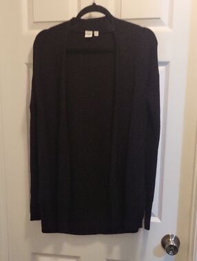 GAP Black Open-Front Long Cardigan